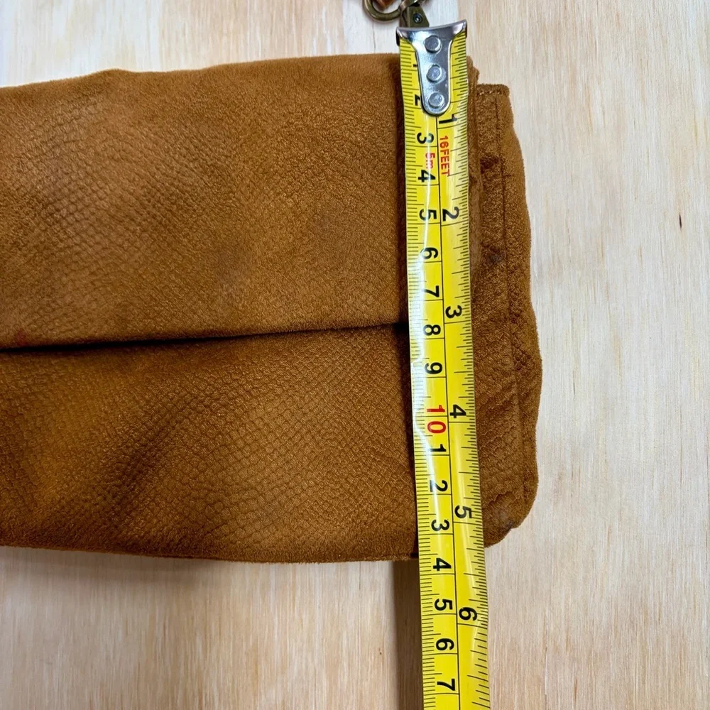 Anthropologie Vegan Suede Foldover Crossbody Bag Convertible Clutch